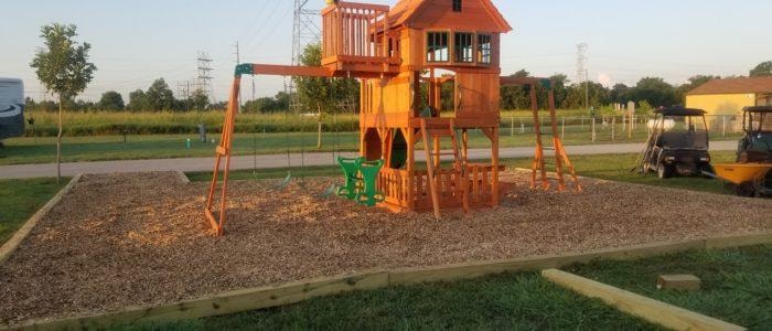 Children's playground at Texas 6 RV Park in Rosharon Texas