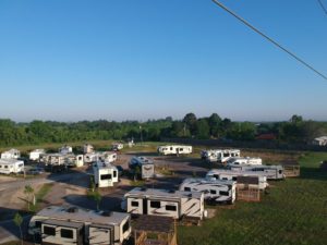 Aerial view of Section A RV sites at Texas 6 RV Park
